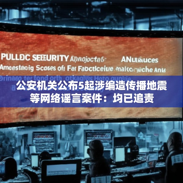 公安机关公布5起涉编造传播地震等网络谣言案件：均已追责