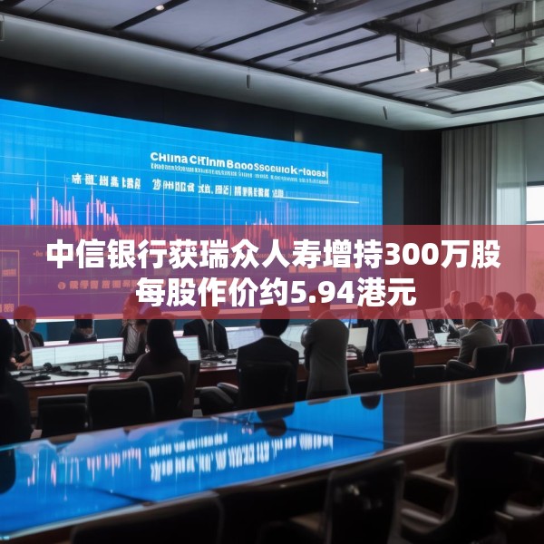 中信银行获瑞众人寿增持300万股 每股作价约5.94港元