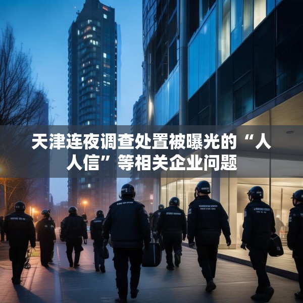 天津连夜调查处置被曝光的“人人信”等相关企业问题