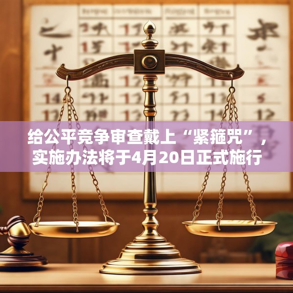给公平竞争审查戴上“紧箍咒”，实施办法将于4月20日正式施行