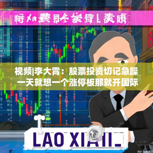 视频|李大霄：股票投资切记急躁 一天就想一个涨停板那就开国际玩笑了