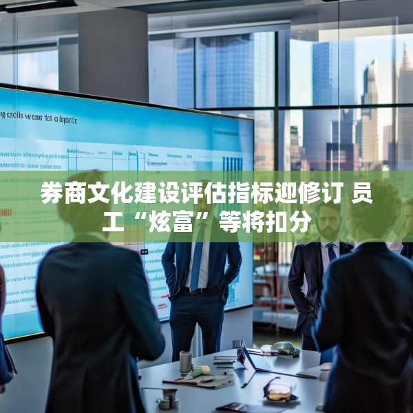 券商文化建设评估指标迎修订 员工“炫富”等将扣分