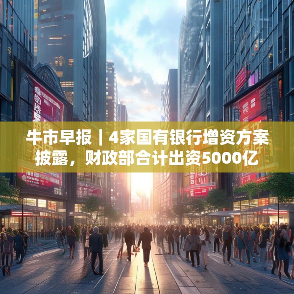 牛市早报｜4家国有银行增资方案披露，财政部合计出资5000亿