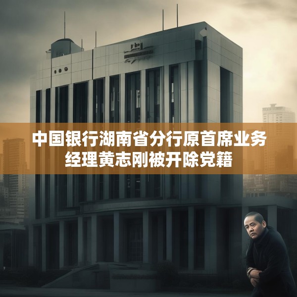 中国银行湖南省分行原首席业务经理黄志刚被开除党籍