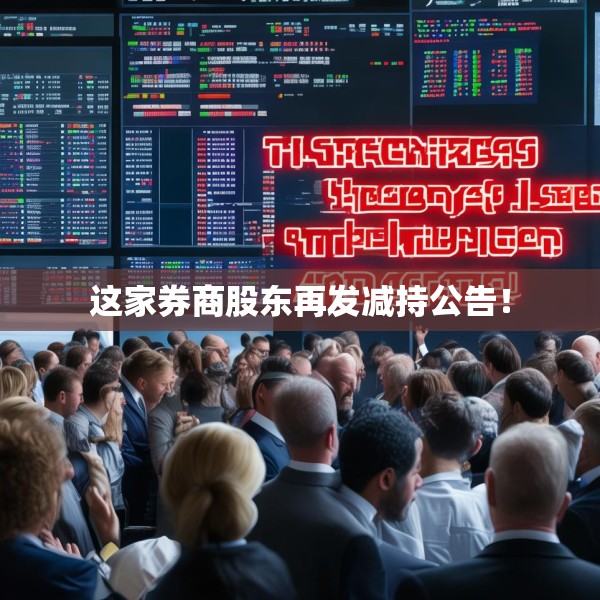 这家券商股东再发减持公告！