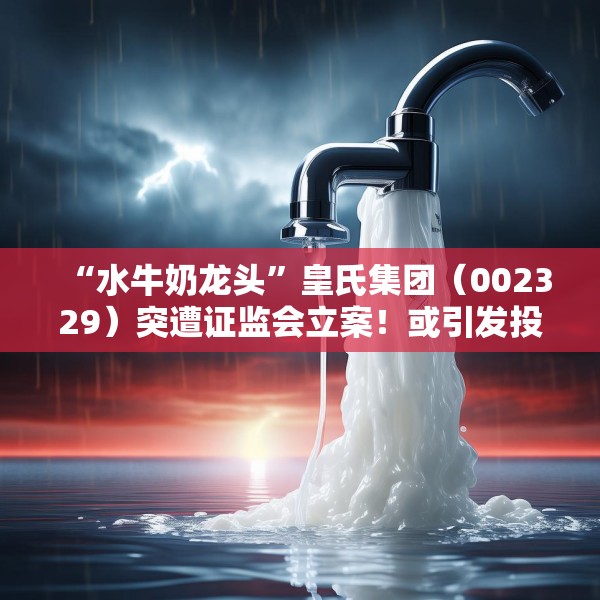 “水牛奶龙头”皇氏集团（002329）突遭证监会立案！或引发投资者索赔