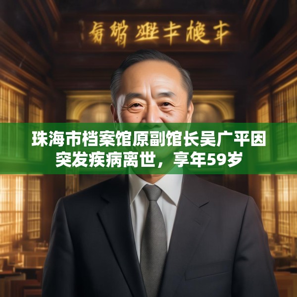 珠海市档案馆原副馆长吴广平因突发疾病离世，享年59岁