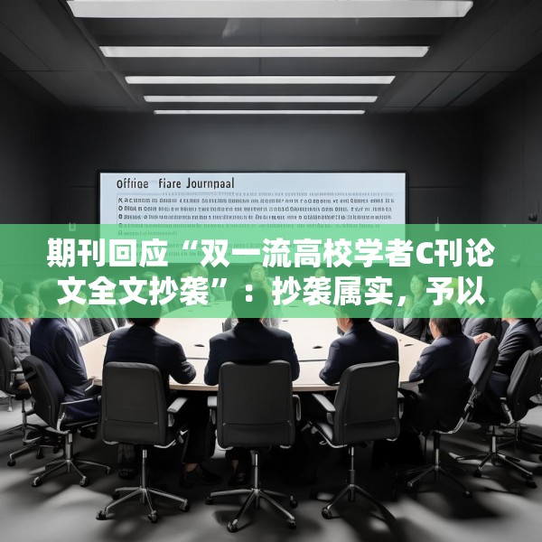 期刊回应“双一流高校学者C刊论文全文抄袭”：抄袭属实，予以撤稿