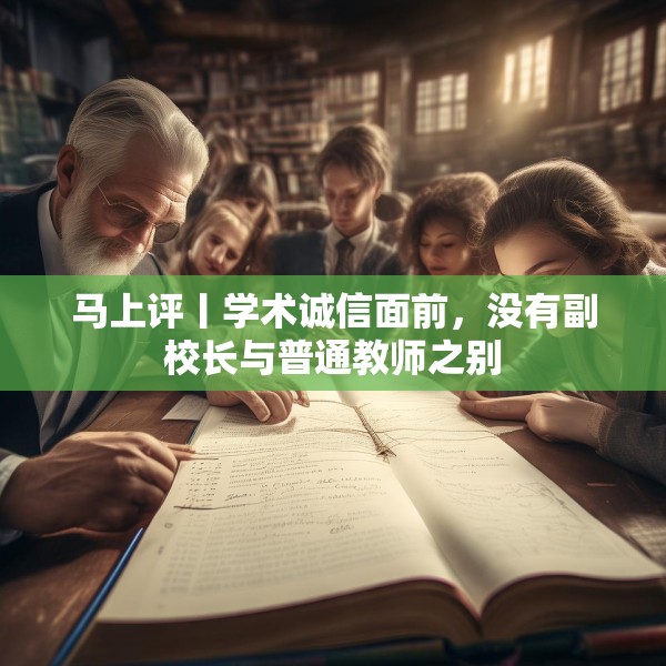 马上评丨学术诚信面前，没有副校长与普通教师之别