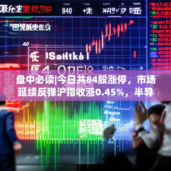 盘中必读|今日共84股涨停，市场延续反弹沪指收涨0.45%，半导体板块掀涨停潮