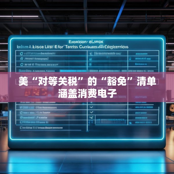 美“对等关税”的“豁免”清单涵盖消费电子