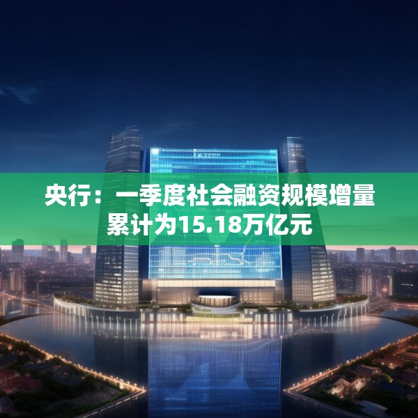 央行：一季度社会融资规模增量累计为15.18万亿元