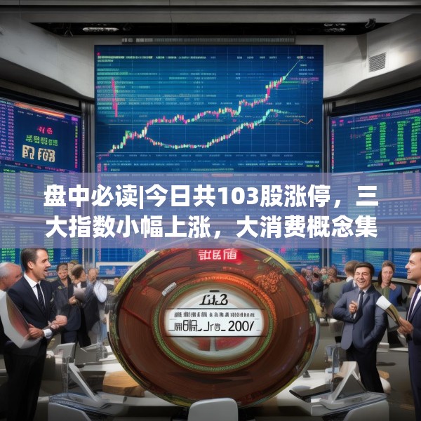 盘中必读|今日共103股涨停，三大指数小幅上涨，大消费概念集体爆发