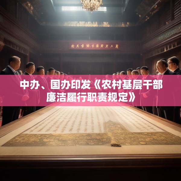 中办、国办印发《农村基层干部廉洁履行职责规定》