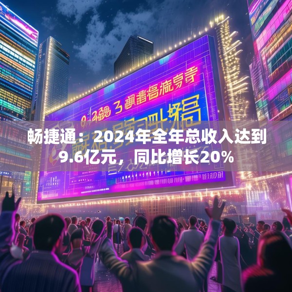 畅捷通：2024年全年总收入达到9.6亿元，同比增长20%