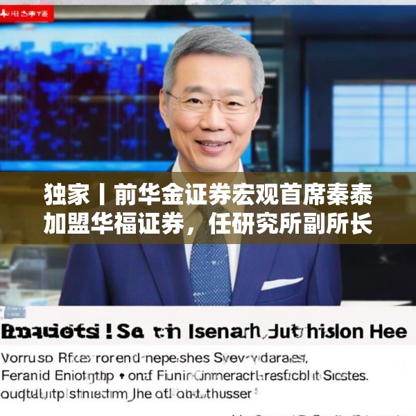独家丨前华金证券宏观首席秦泰加盟华福证券，任研究所副所长
