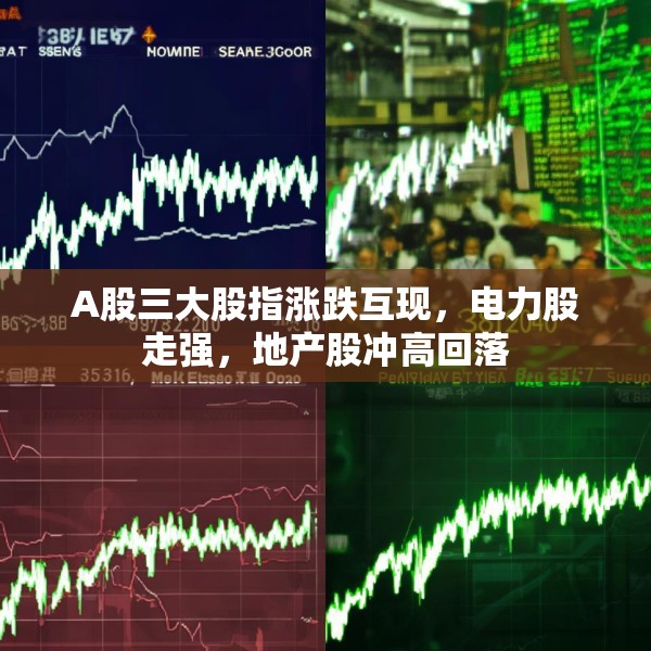 A股三大股指涨跌互现，电力股走强，地产股冲高回落