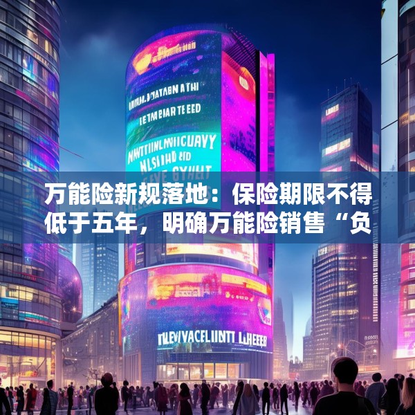 万能险新规落地：保险期限不得低于五年，明确万能险销售“负面清单”
