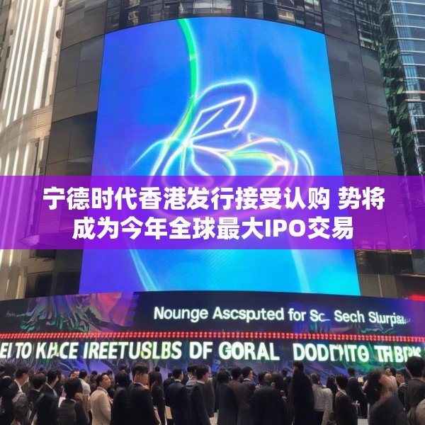 宁德时代香港发行接受认购 势将成为今年全球最大IPO交易