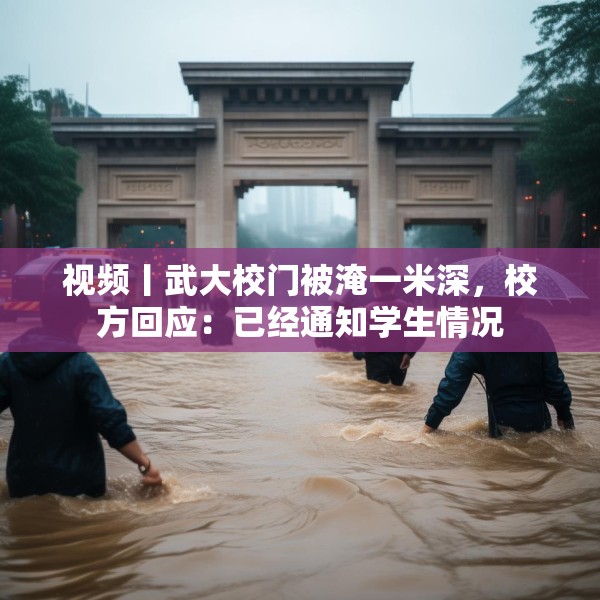 视频丨武大校门被淹一米深，校方回应：已经通知学生情况