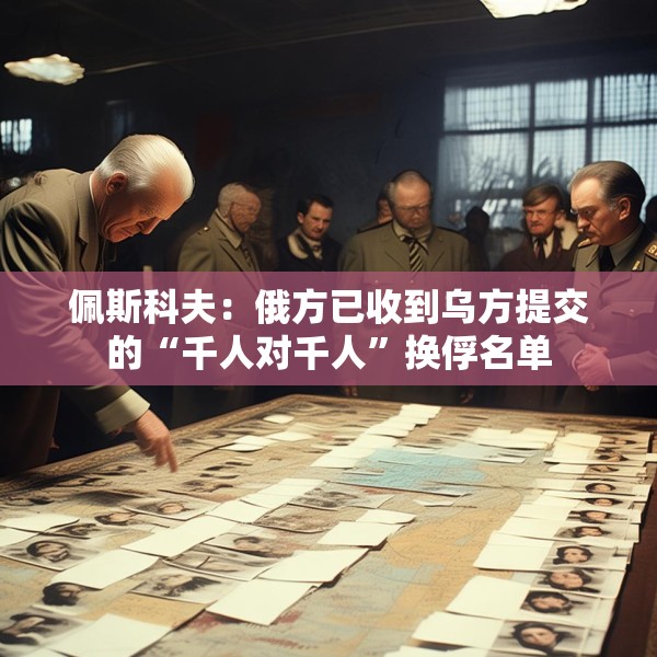佩斯科夫：俄方已收到乌方提交的“千人对千人”换俘名单