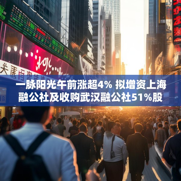 一脉阳光午前涨超4% 拟增资上海融公社及收购武汉融公社51%股权