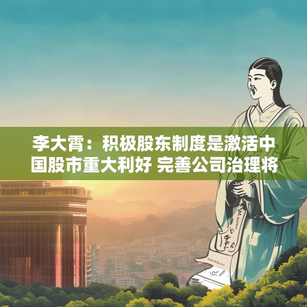 李大霄：积极股东制度是激活中国股市重大利好 完善公司治理将夯实中国股市基础