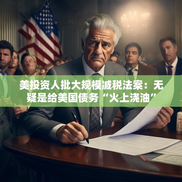 美投资人批大规模减税法案：无疑是给美国债务“火上浇油”