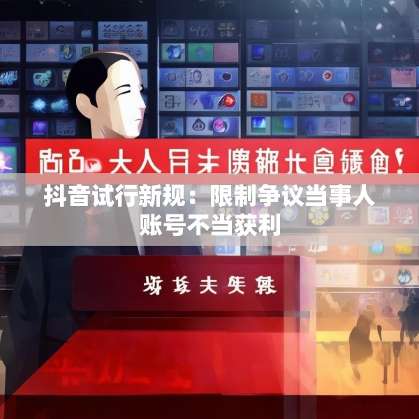 抖音试行新规：限制争议当事人账号不当获利