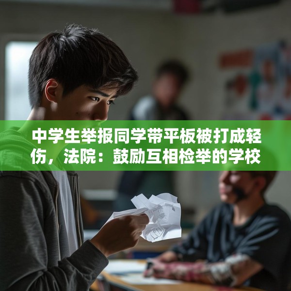 中学生举报同学带平板被打成轻伤，法院：鼓励互相检举的学校应担责三成