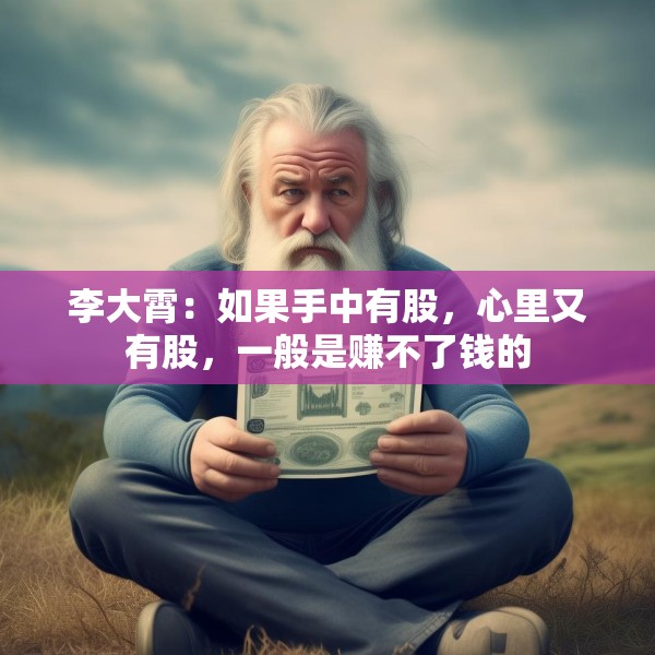 李大霄：如果手中有股，心里又有股，一般是赚不了钱的