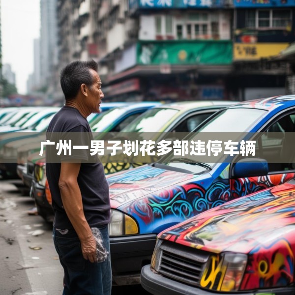 广州一男子划花多部违停车辆