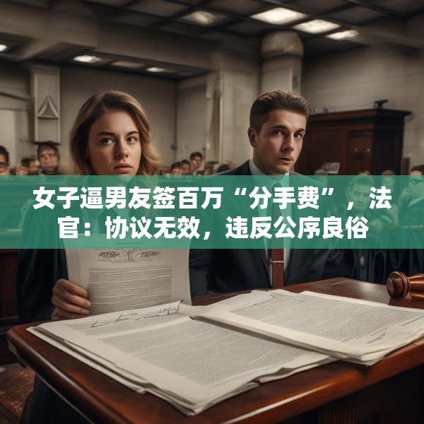 女子逼男友签百万“分手费”，法官：协议无效，违反公序良俗