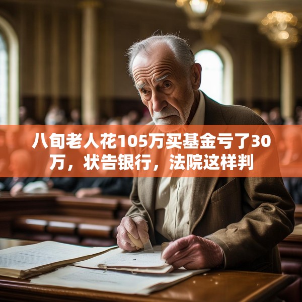 八旬老人花105万买基金亏了30万，状告银行，法院这样判