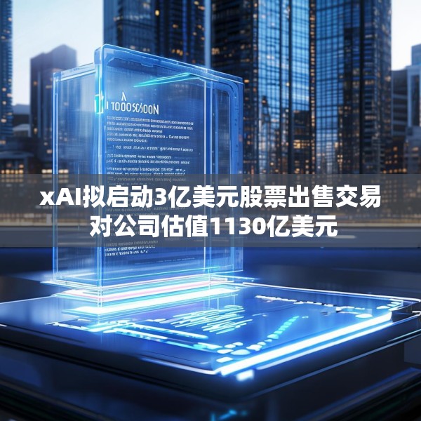 xAI拟启动3亿美元股票出售交易 对公司估值1130亿美元