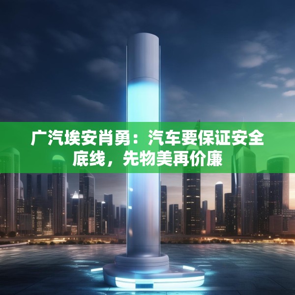 广汽埃安肖勇：汽车要保证安全底线，先物美再价廉