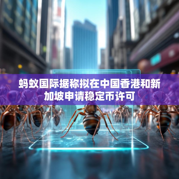 蚂蚁国际据称拟在中国香港和新加坡申请稳定币许可