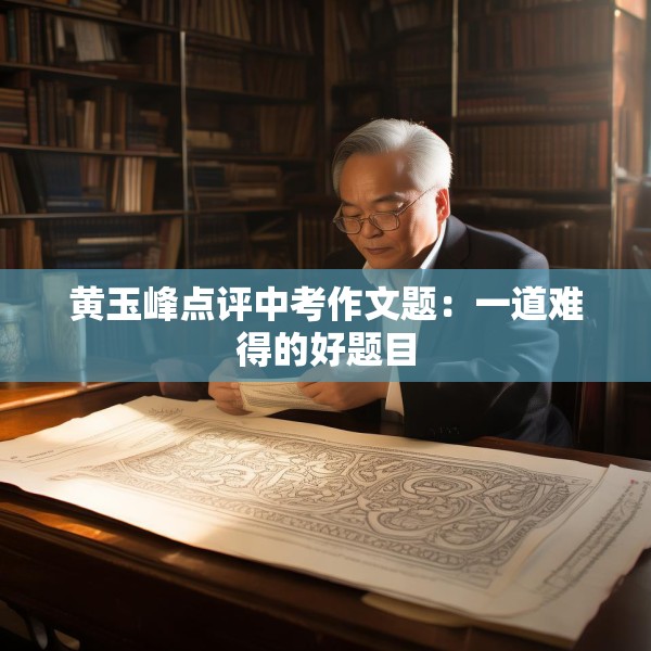 黄玉峰点评中考作文题：一道难得的好题目