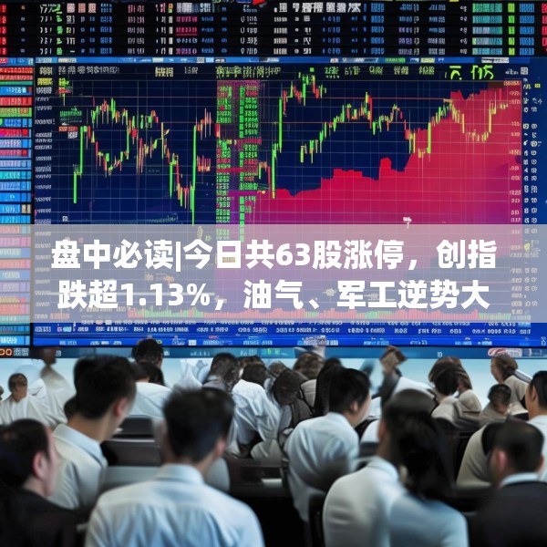 盘中必读|今日共63股涨停，创指跌超1.13%，油气、军工逆势大涨