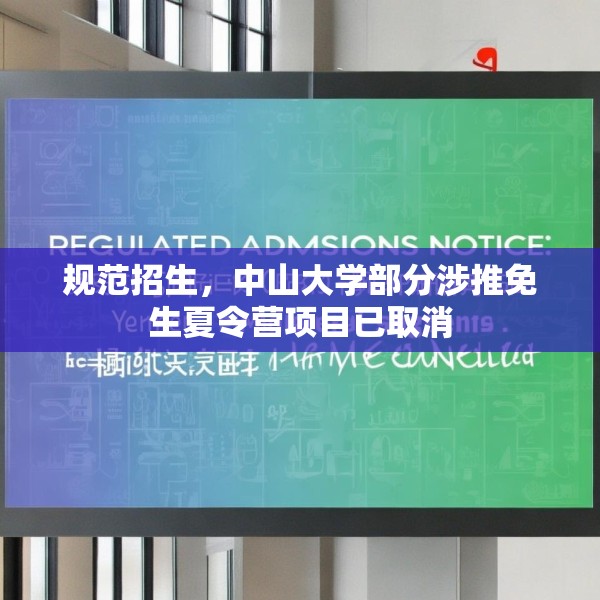规范招生，中山大学部分涉推免生夏令营项目已取消