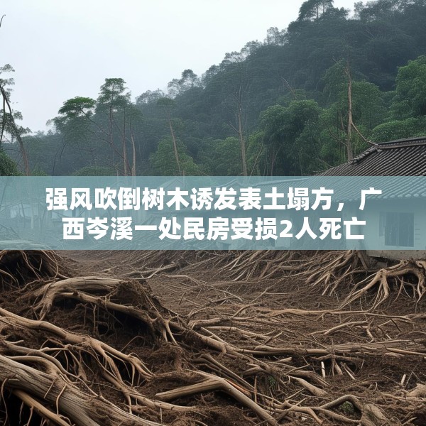 强风吹倒树木诱发表土塌方，广西岑溪一处民房受损2人死亡